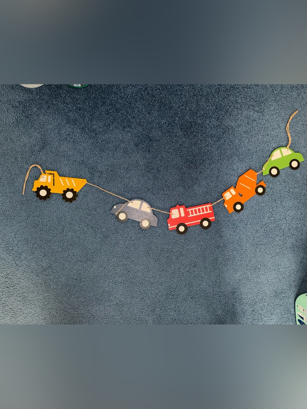 Multicolor Wooden Vehicle Wall Hanging